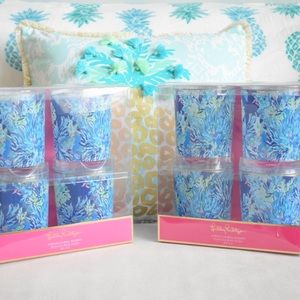 Lilly Pulitzer Wade and Sea Lo-Ball Glasses NWT